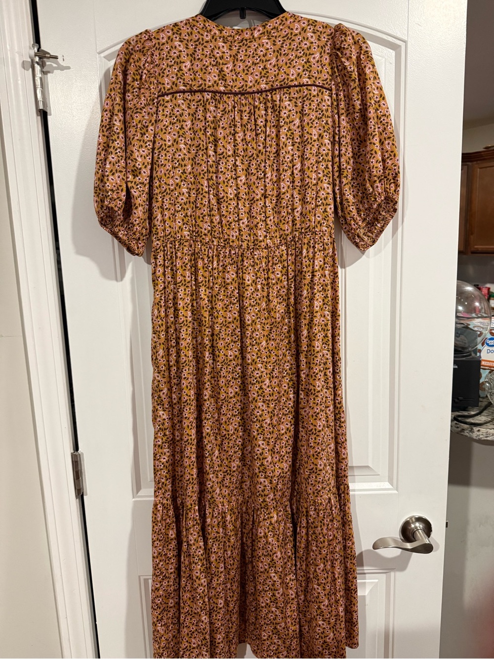 XiRENA Lenox puffed sleeve Floral Midi Dress XS honeysuckle orange Boho - Picture 8 of 9